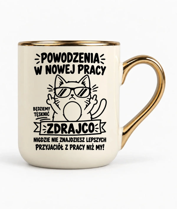 Kubek elegant na odejście z pracy - Powodzenia w nowej pracy, zdrajco!