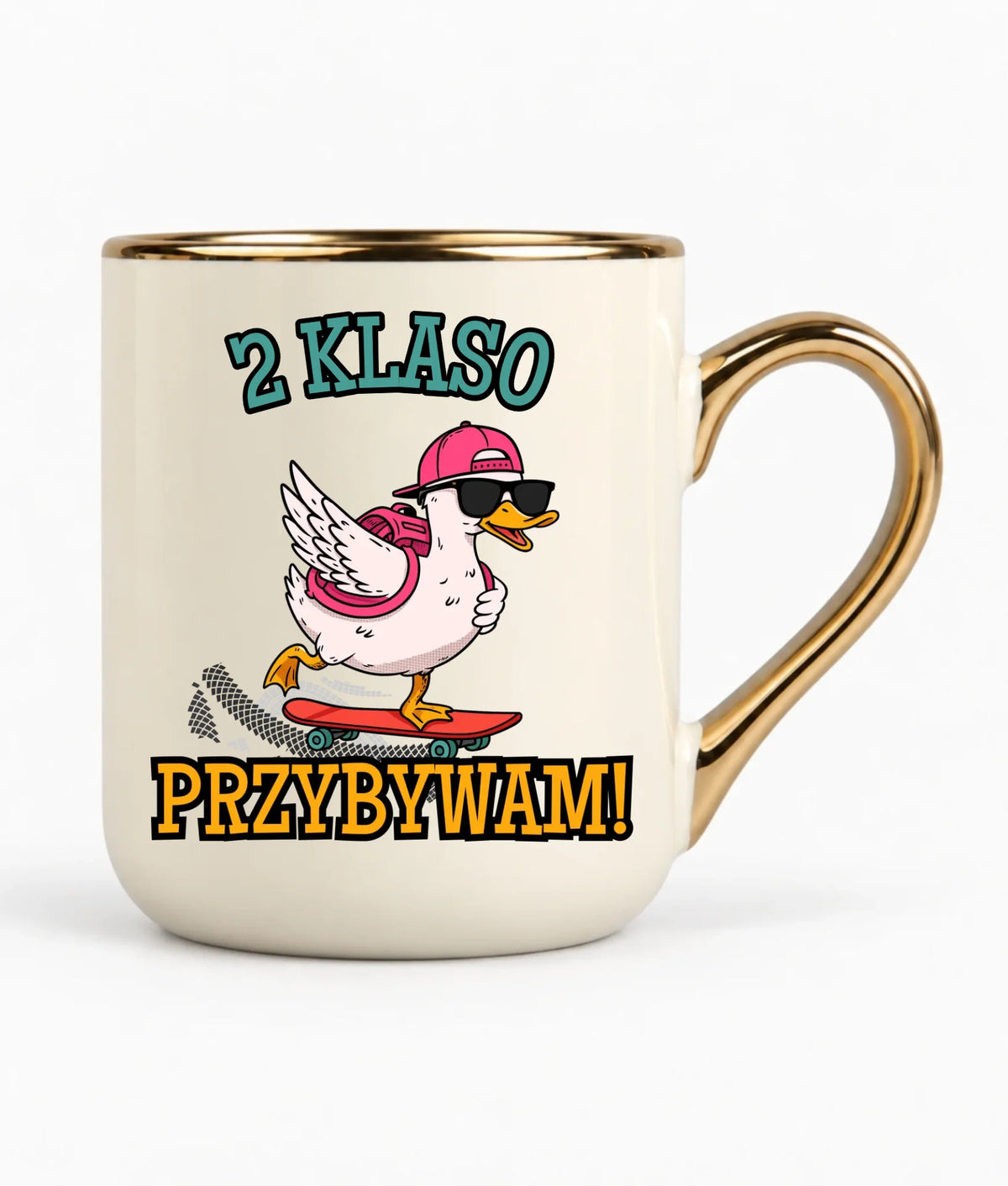 Kubek elegant na powrót do szkoły Przybywam personalizuj klasę SZ08