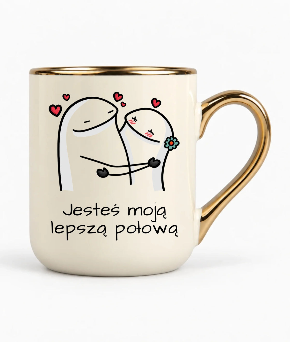 Kubek elegant dla par - Jesteś moją lepszą połową W87