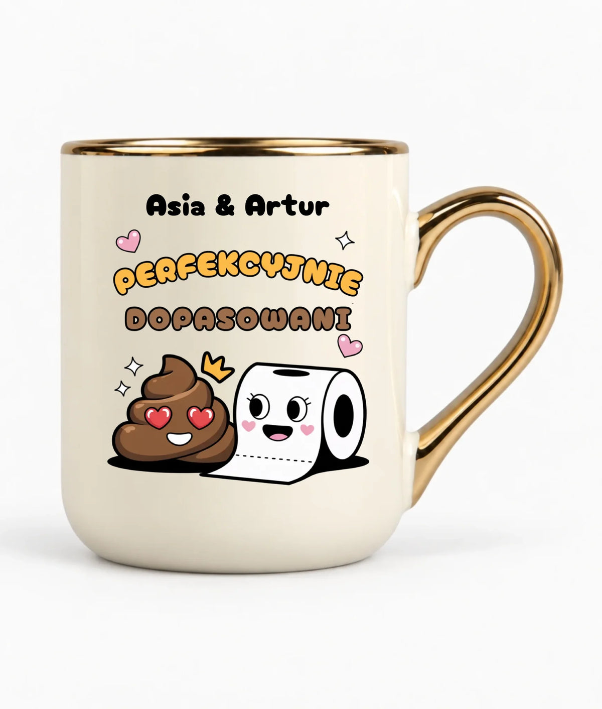 Kubek elegant dla par - Perfekcyjnie dopasowani - personalizowany W81
