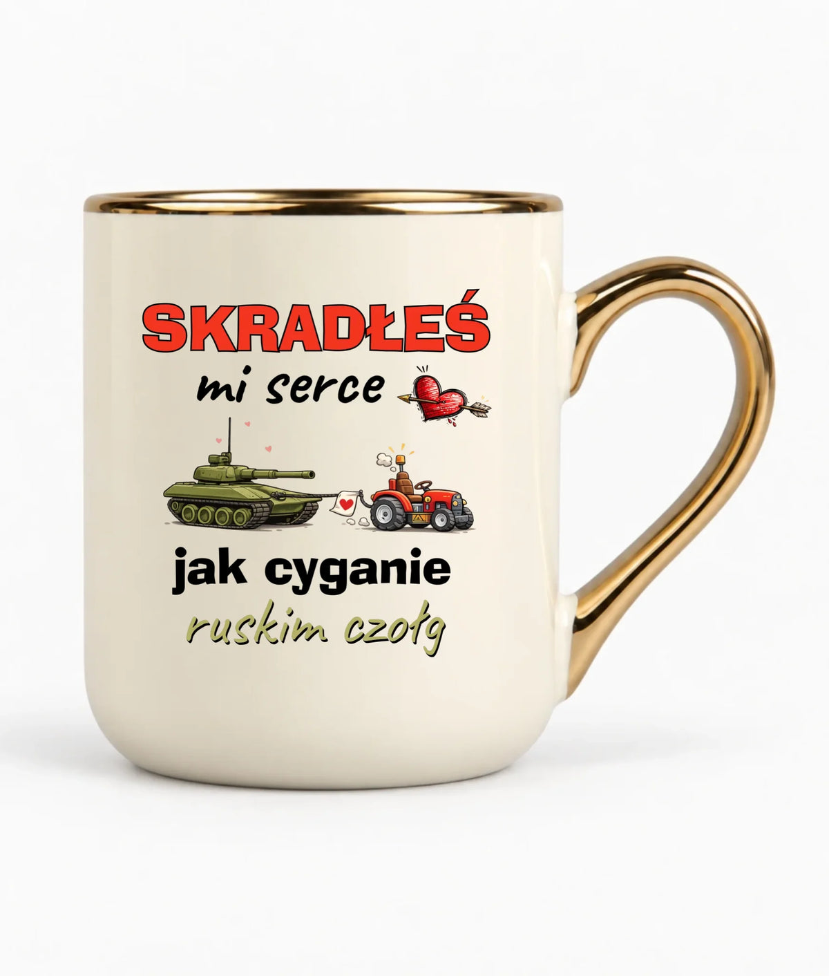 Kubek elegant - Skradłeś mi serce jak cyganie ruskim czołg W77