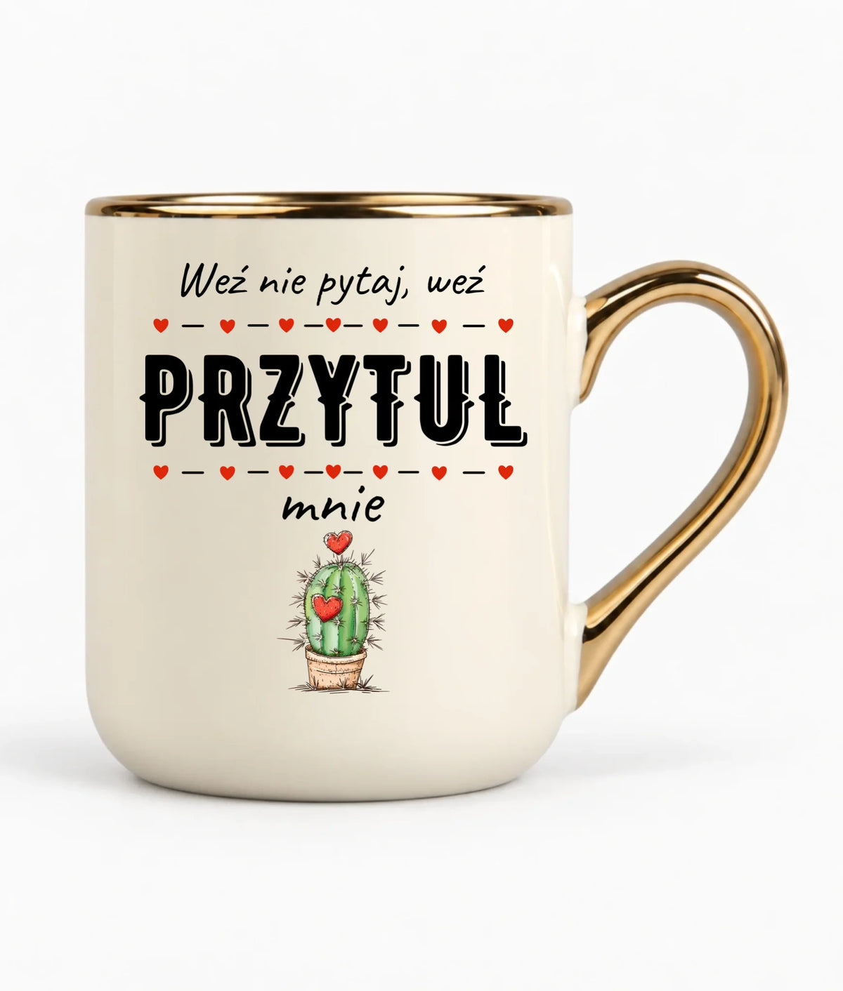 Kubek elegant dla par - Weź nie pytaj, weź przytul mnie W49