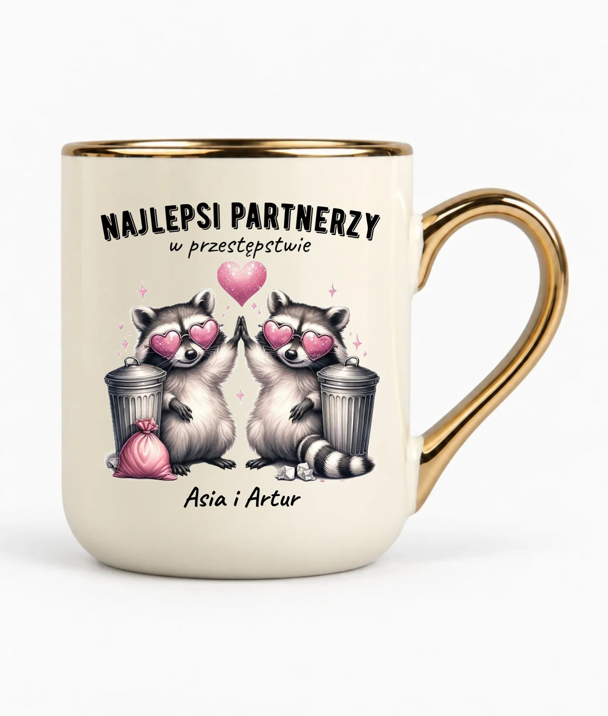 Kubek elegant dla par - Najlepsi partnerzy w przestępstwie - personalizowany W27