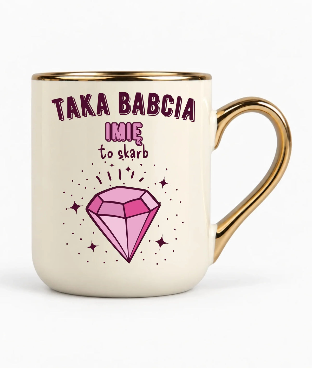 Kubek elegant dla babci - Taka Babcia to skarb - personalizowany B06