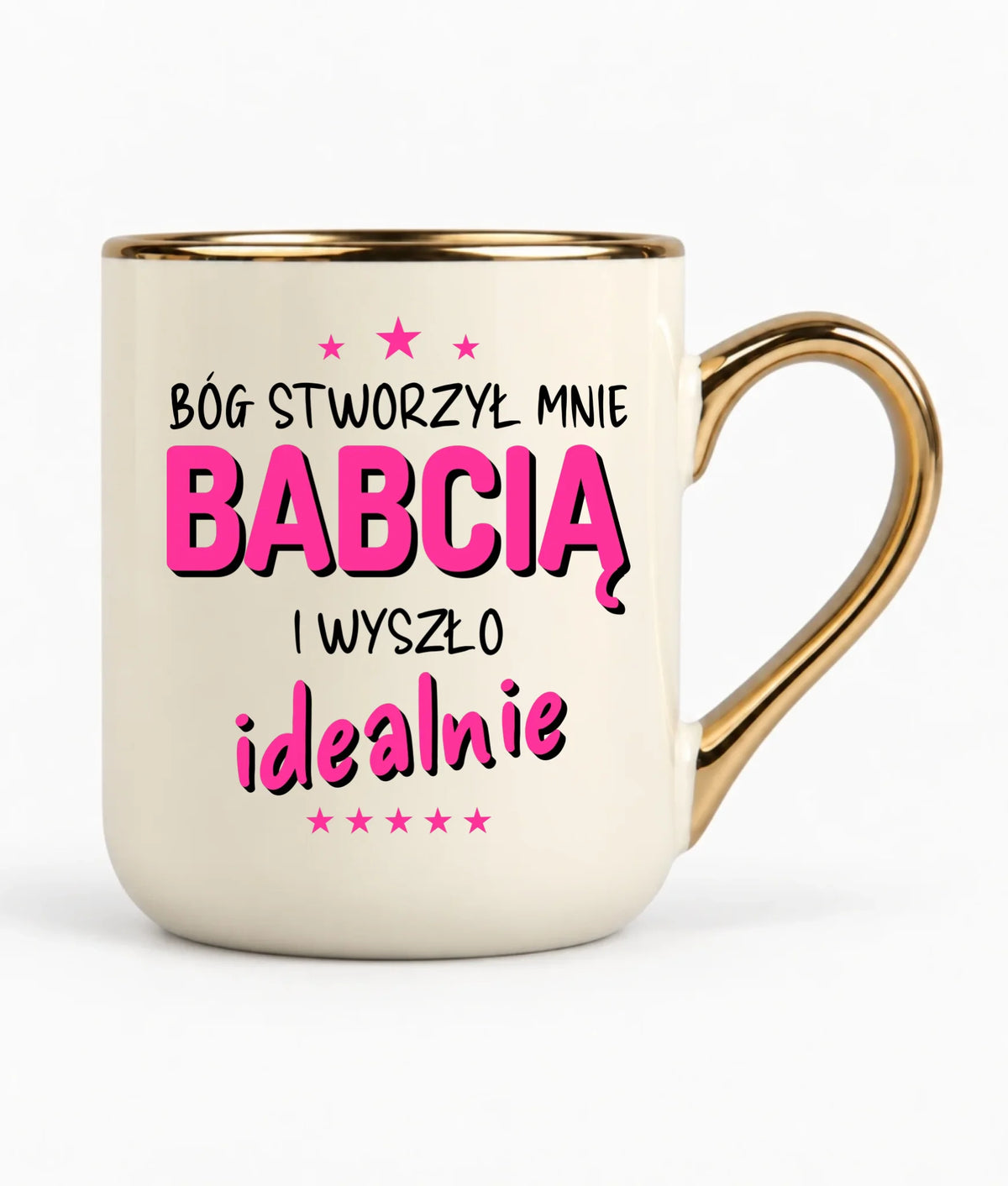 Kubek elegant dla babci - Bóg stworzył mnie babcią i wyszło idealnie B08
