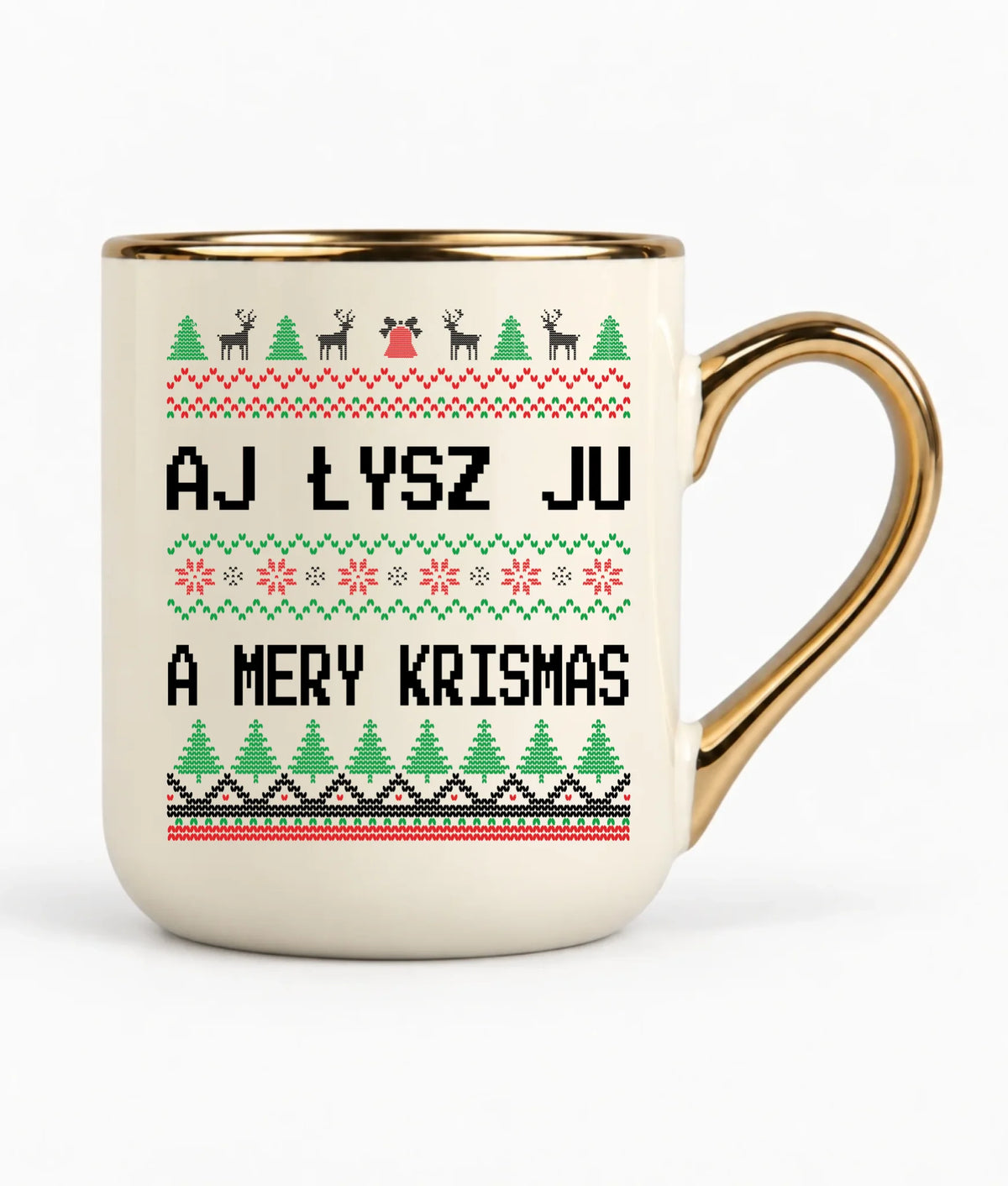 Kubek elegant świąteczny - Aj łysz ju a mery krismas BN12