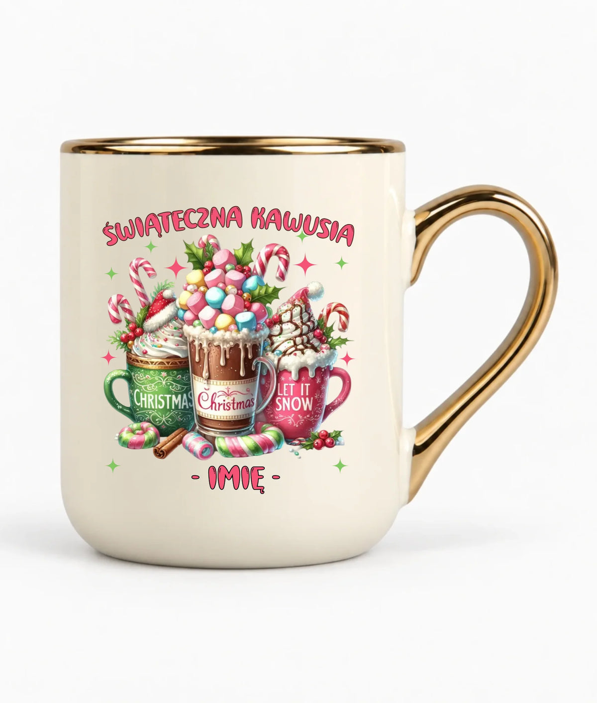 Kubek elegant świąteczny - Świąteczna kawusia - personalizowany BN29