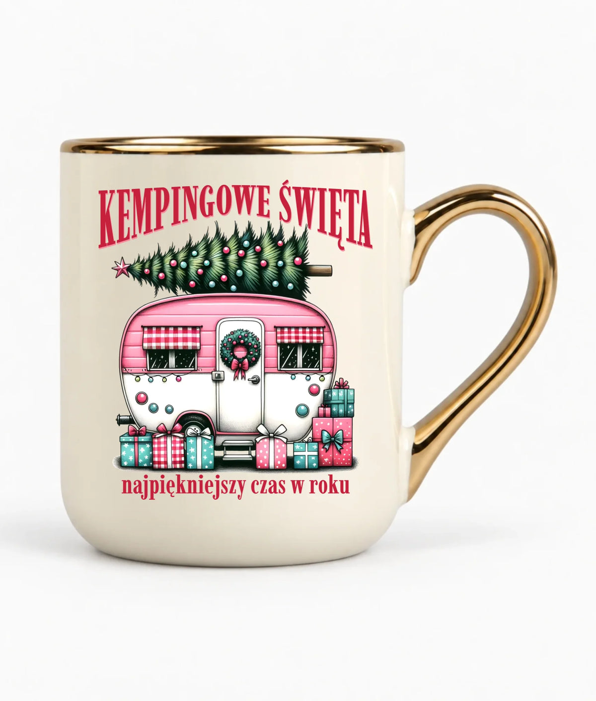Kubek elegant świąteczny - Kamper Kempingowe Święta BN40