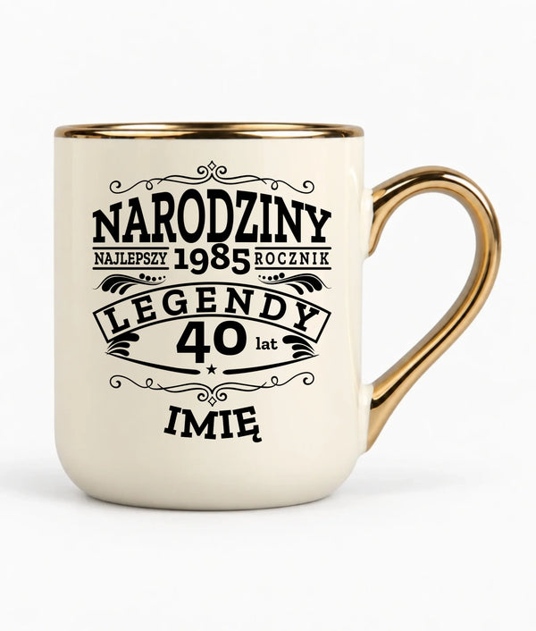 Kubek elegant na urodziny - Narodziny Legendy - personalizowany