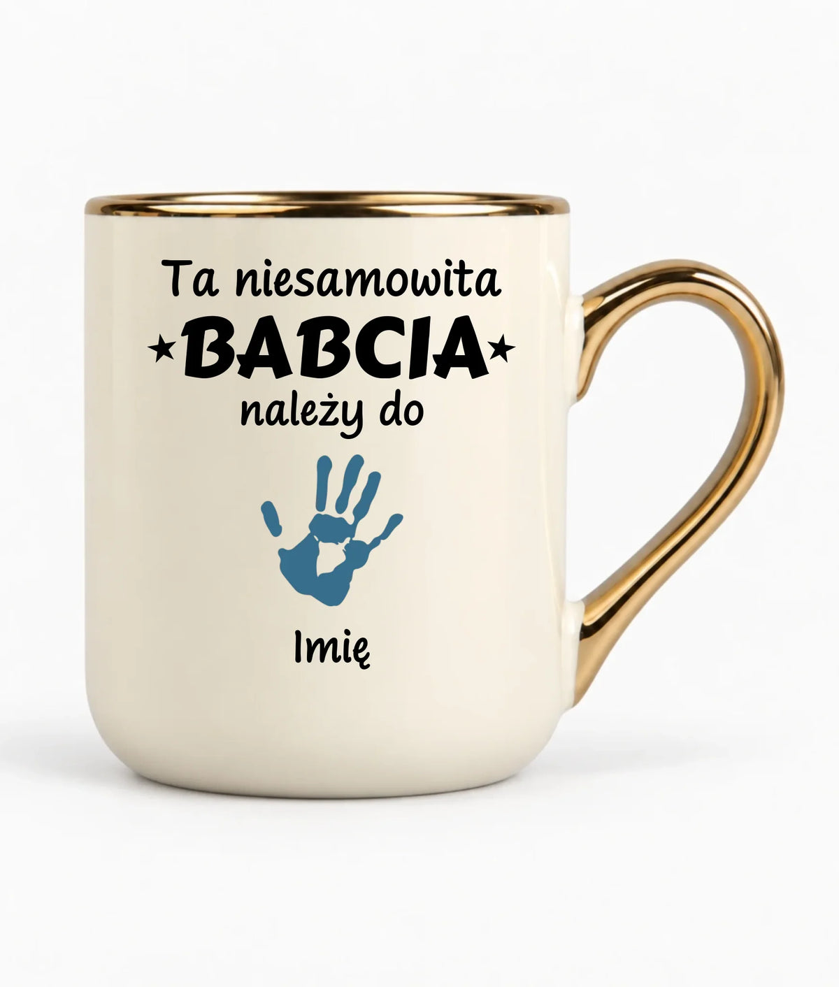 Kubek elegant dla babci - Babcia należy do wnuków 1–6 imion – personalizowany B33