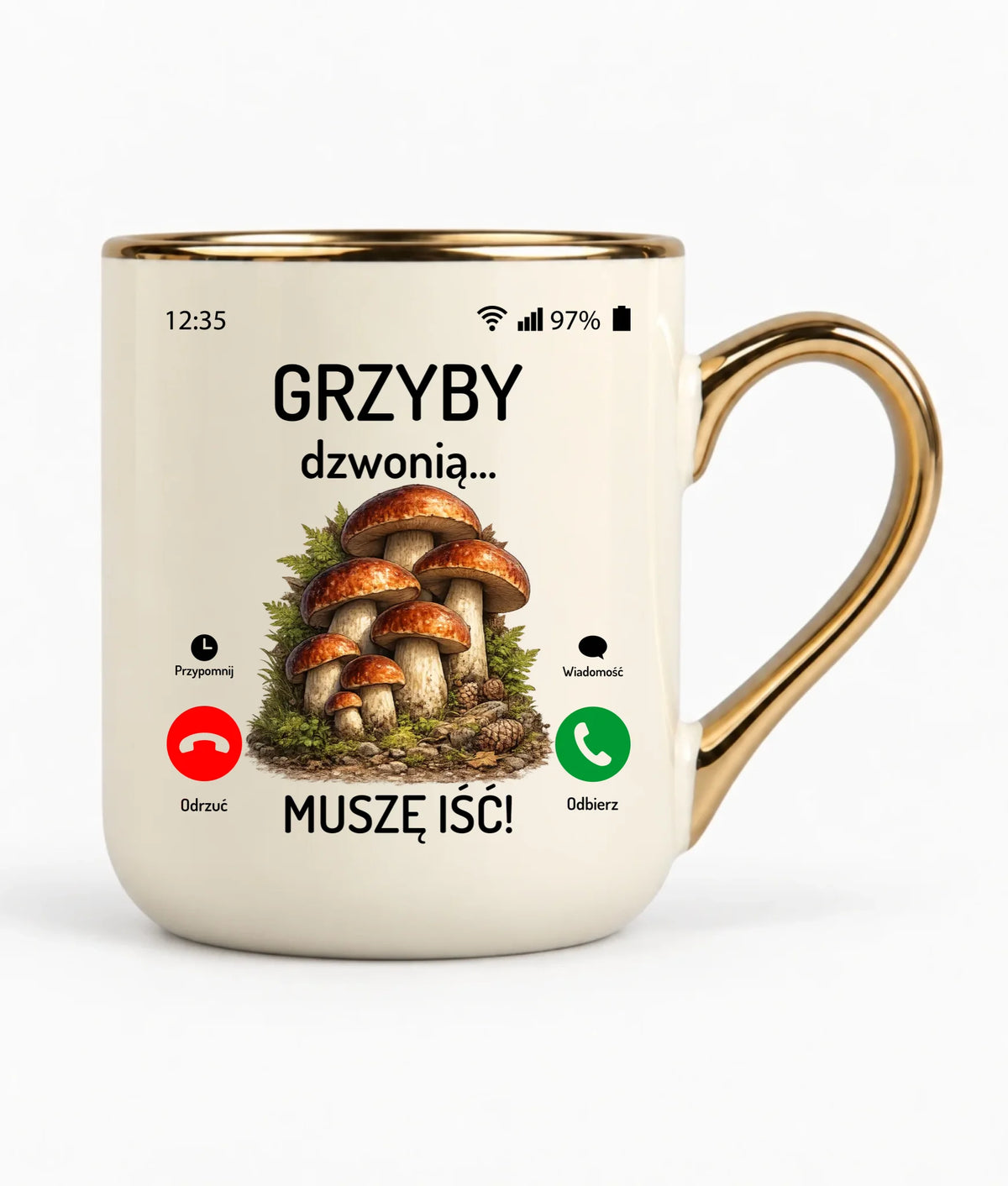 Kubek elegant dla dziadka wędkarza - Ryby dzwonią muszę iść D37