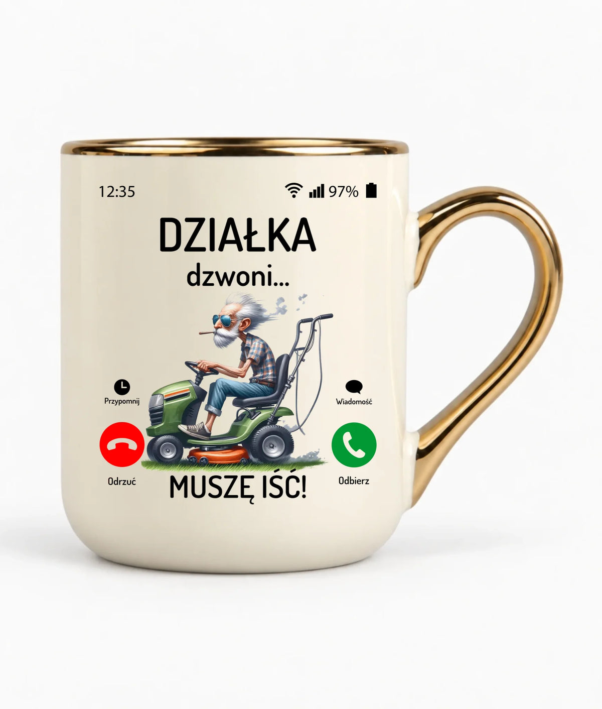 Kubek elegant dla dziadka - Działka dzwoni muszę iść D35