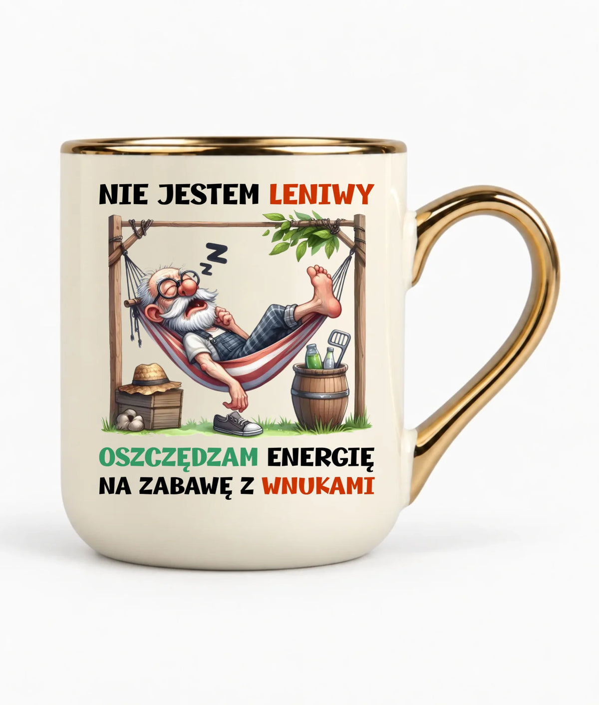 Kubek elegant dla dziadka - Nie jestem leniwy oszczędzam energię D39