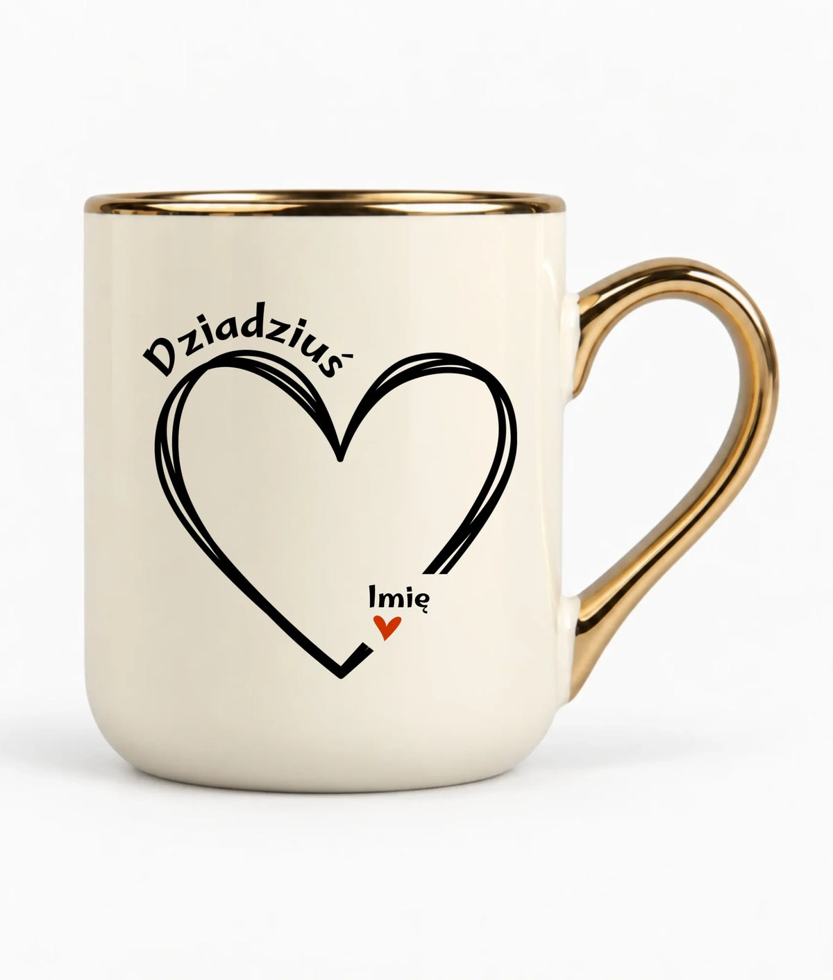 Kubek elegant dla dziadka - Serce z imionami wnuków 1-7 - personalizowany D26