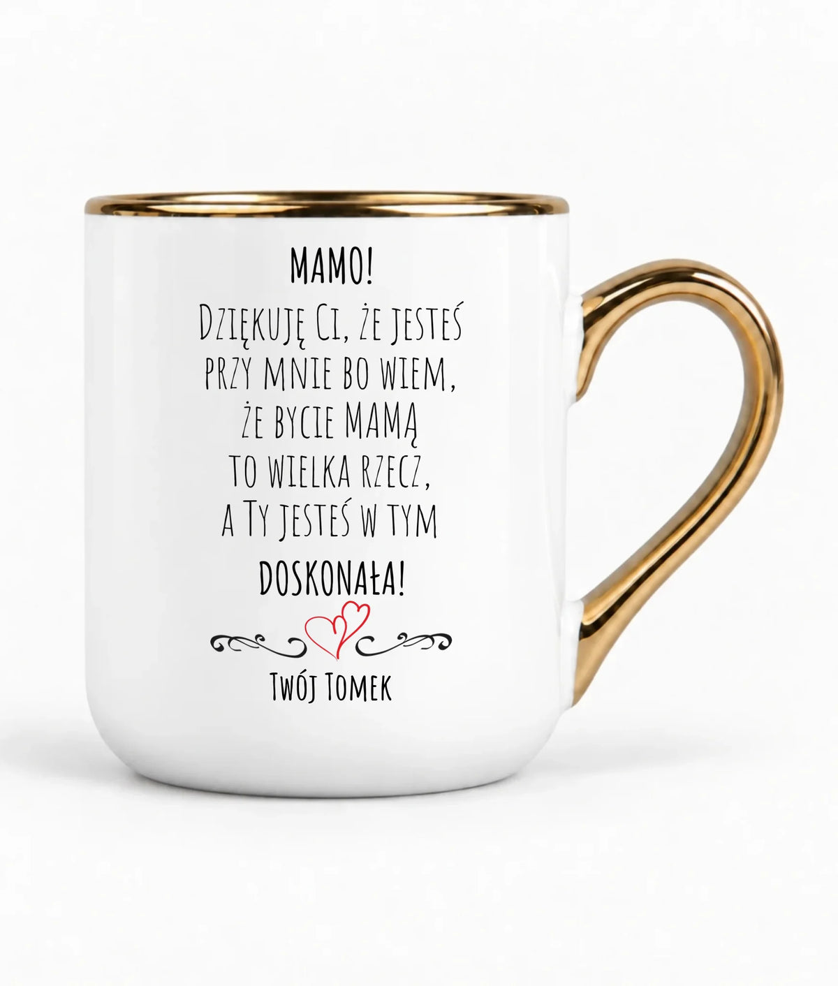Kubek elegant dla mamy z podziękowaniem - Mamo jesteś doskonała - personalizowany DM10
