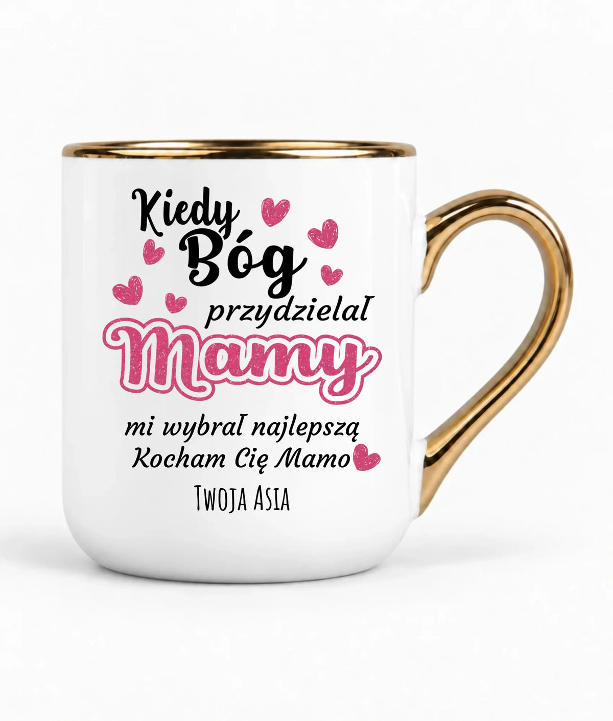Kubek elegant dla mamy - Kiedy Bóg przydzielał mamy - personalizowany DM01
