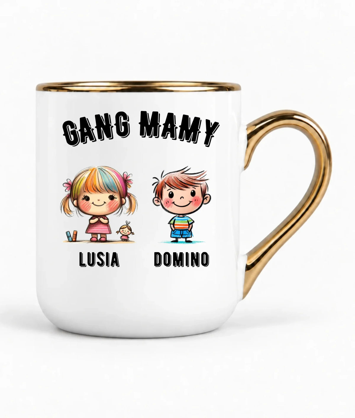 Kubek elegant dla mamy z imionami dzieci - Gang mamy - personalizowany DM09