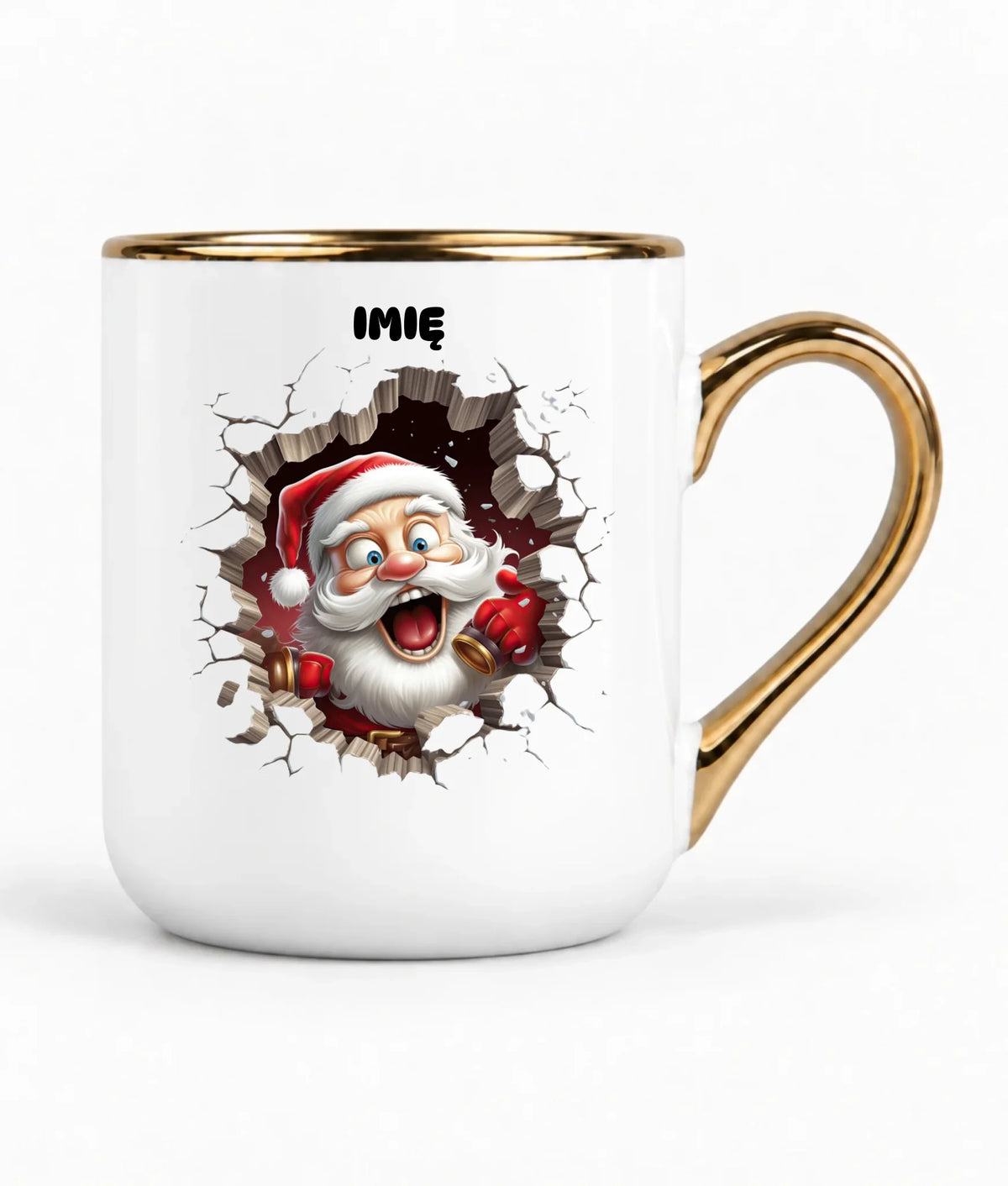 Kubek elegant świąteczny - Mikołaj 3D - personalizowany BN85