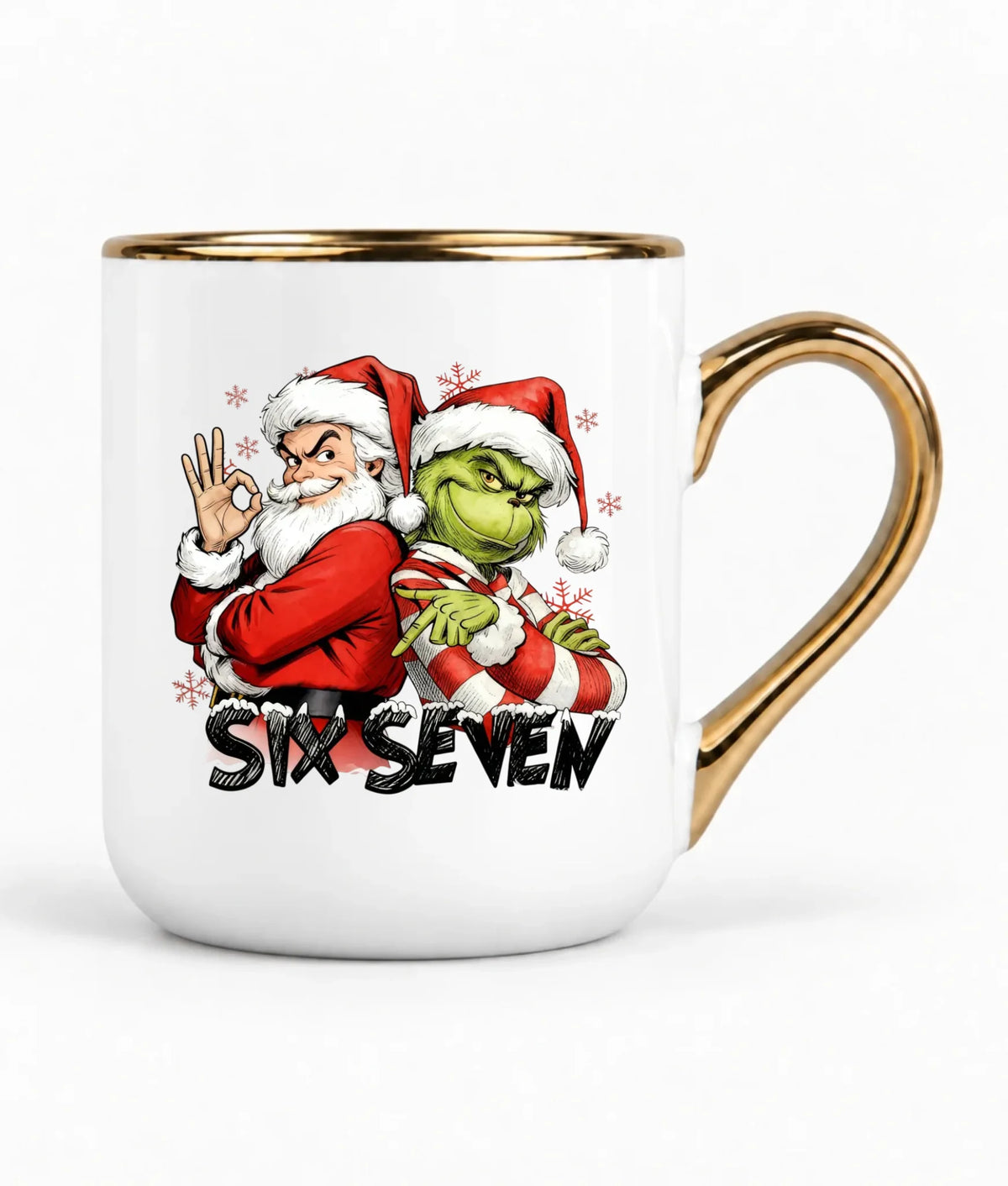 Kubek elegant świąteczny - Mikołaj i Grinch six seven 67 BN148