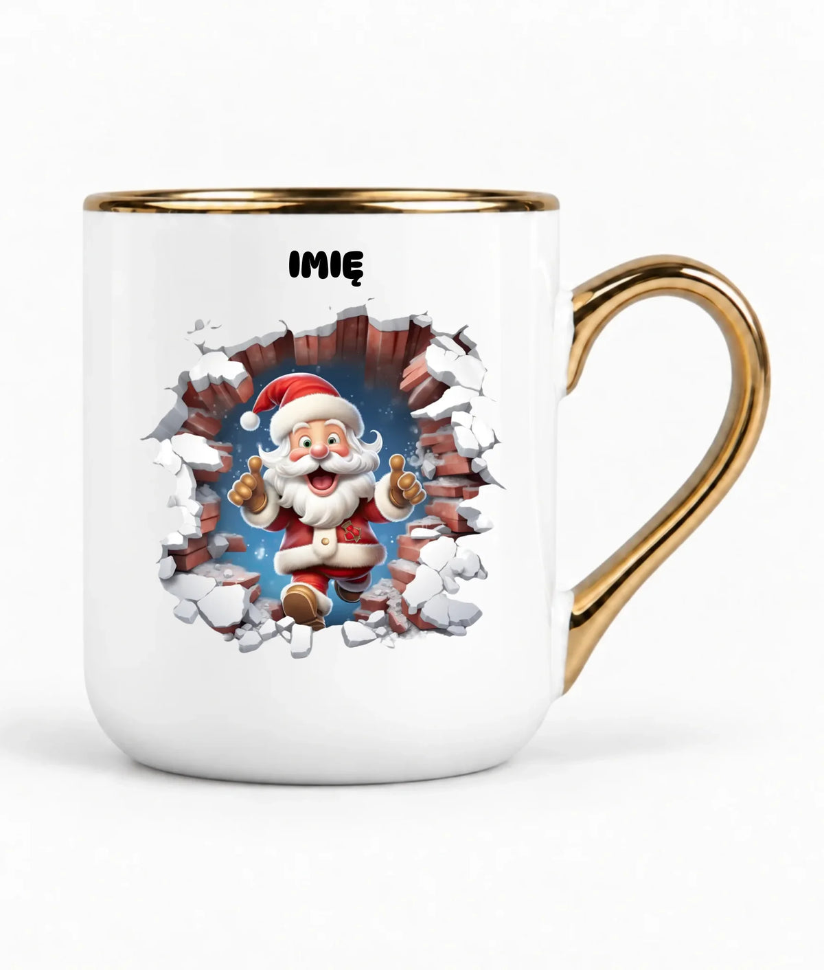 Kubek elegant świąteczny - Mikołaj 3D - personalizowana BN83