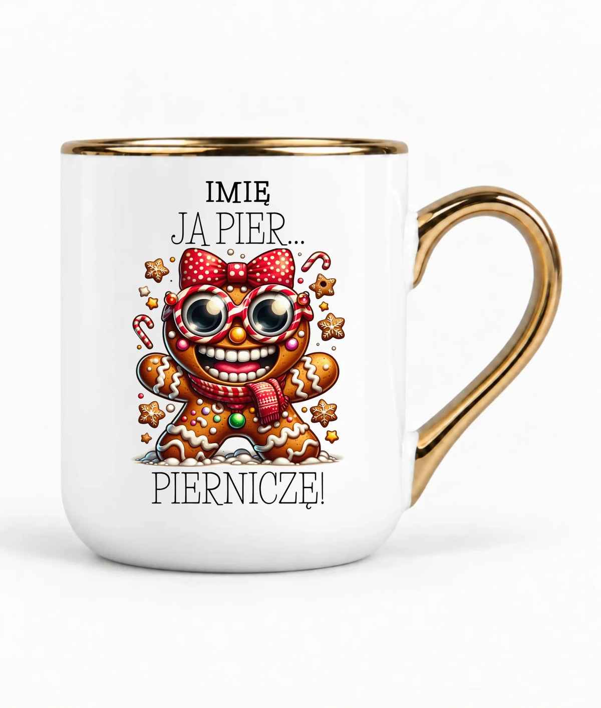 Kubek elegant świąteczny - Babeczka Ja pierniczę - personalizowany BN95