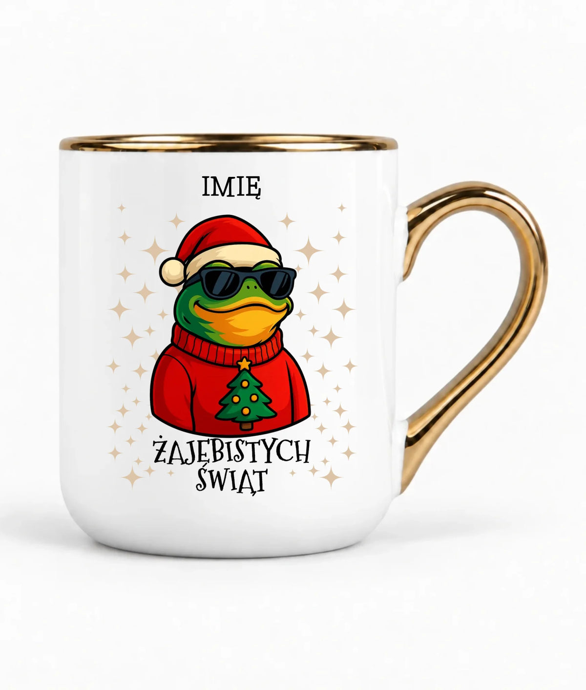 Kubek elegant świąteczny - Żajebistych Świąt - personalizowany BN144