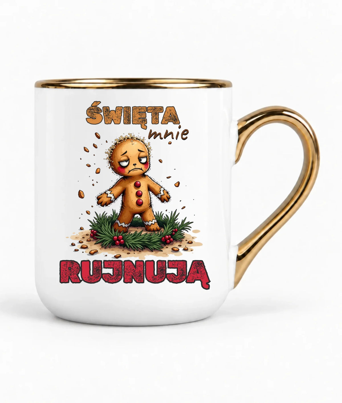 Kubek elegant świąteczny - Piernik Święta mnie rujnują BN143