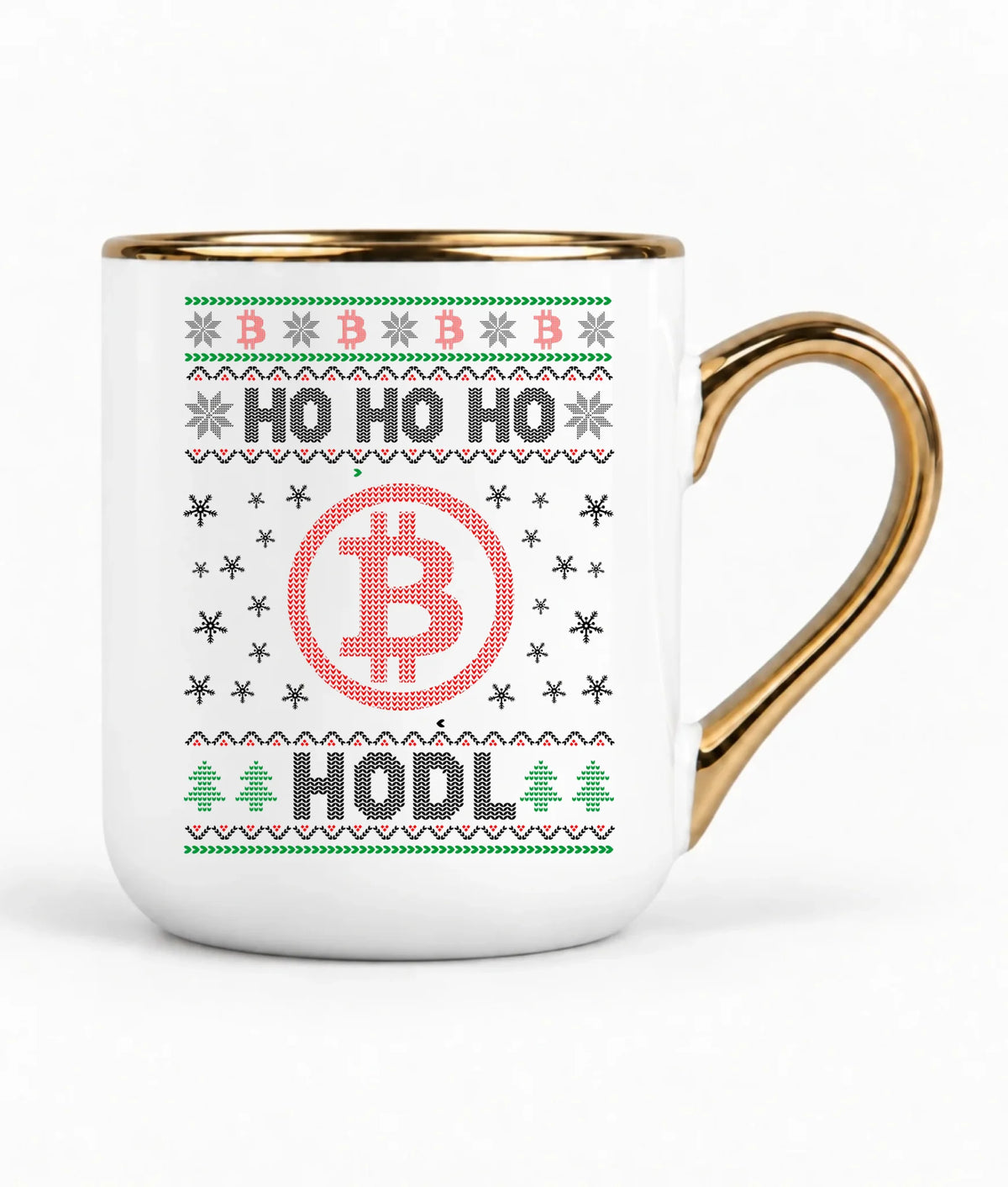 Kubek elegant świąteczny - Bitcoin - Ho Ho hodl BN103