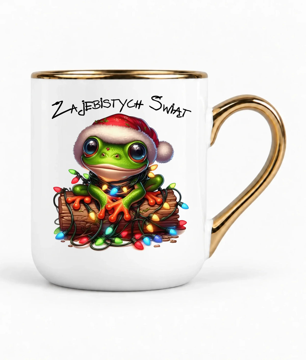 Kubek elegant świąteczny - Żaba - Żajebistych Świąt BN106
