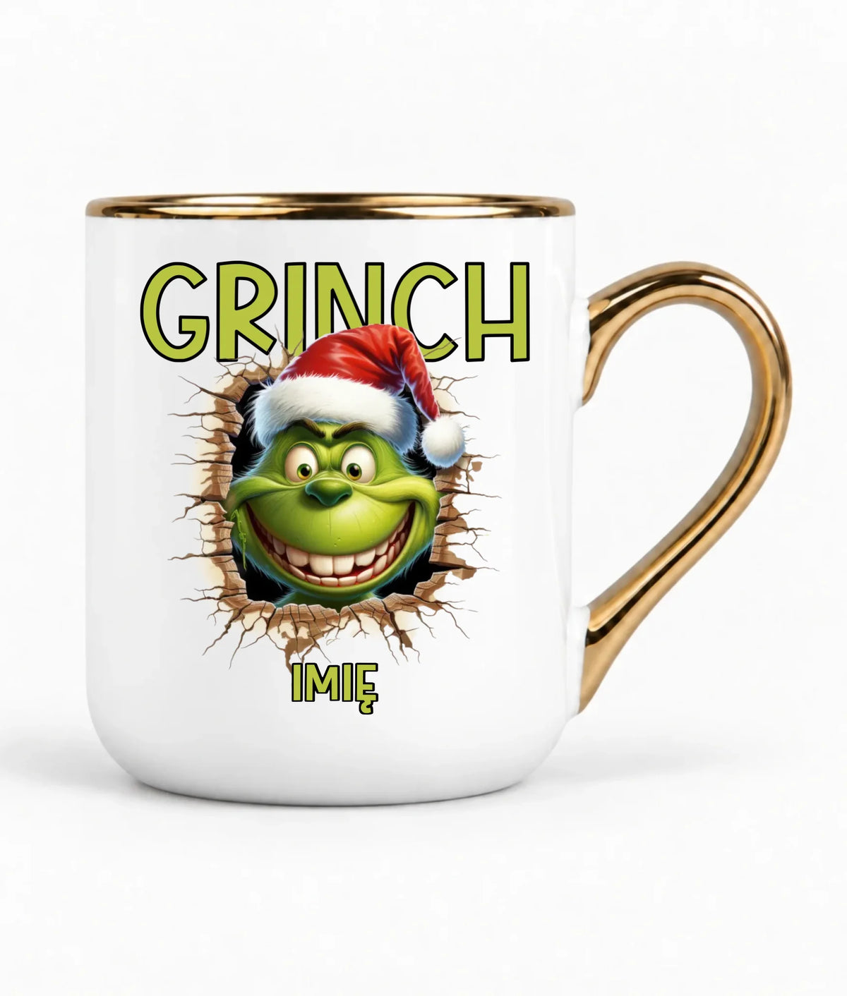 Kubek elegant świąteczny - Grinch - personalizowany BN112