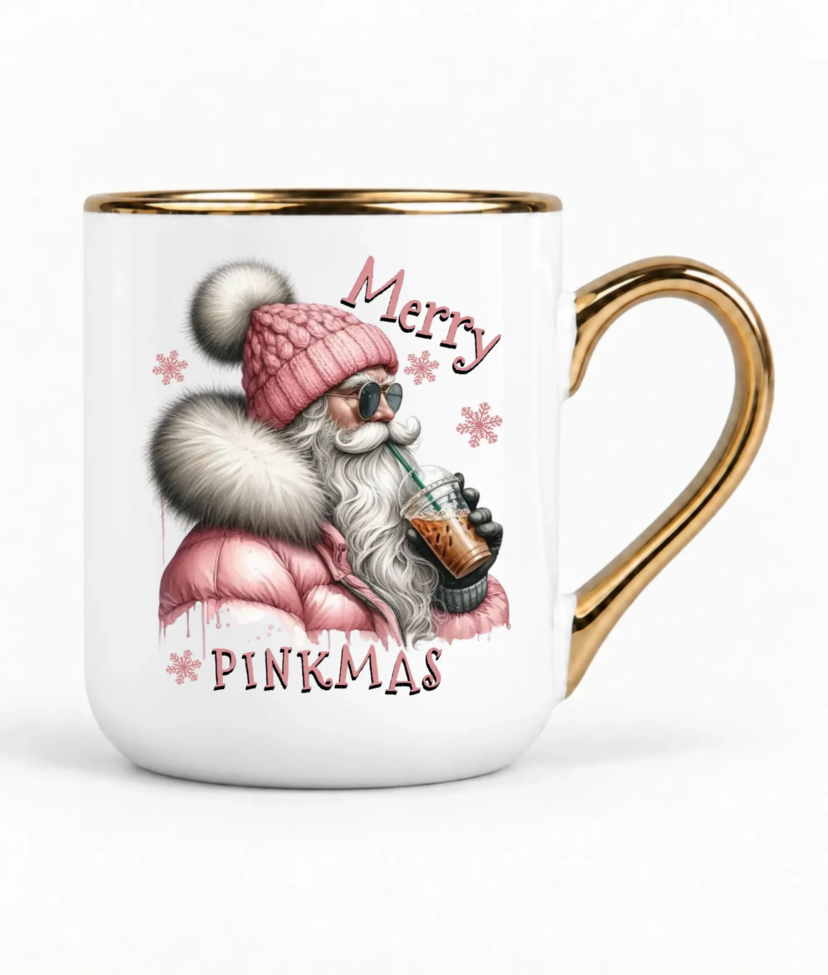 Kubek elegant świąteczny - Różowe Święta - Merry pinkmas BN117