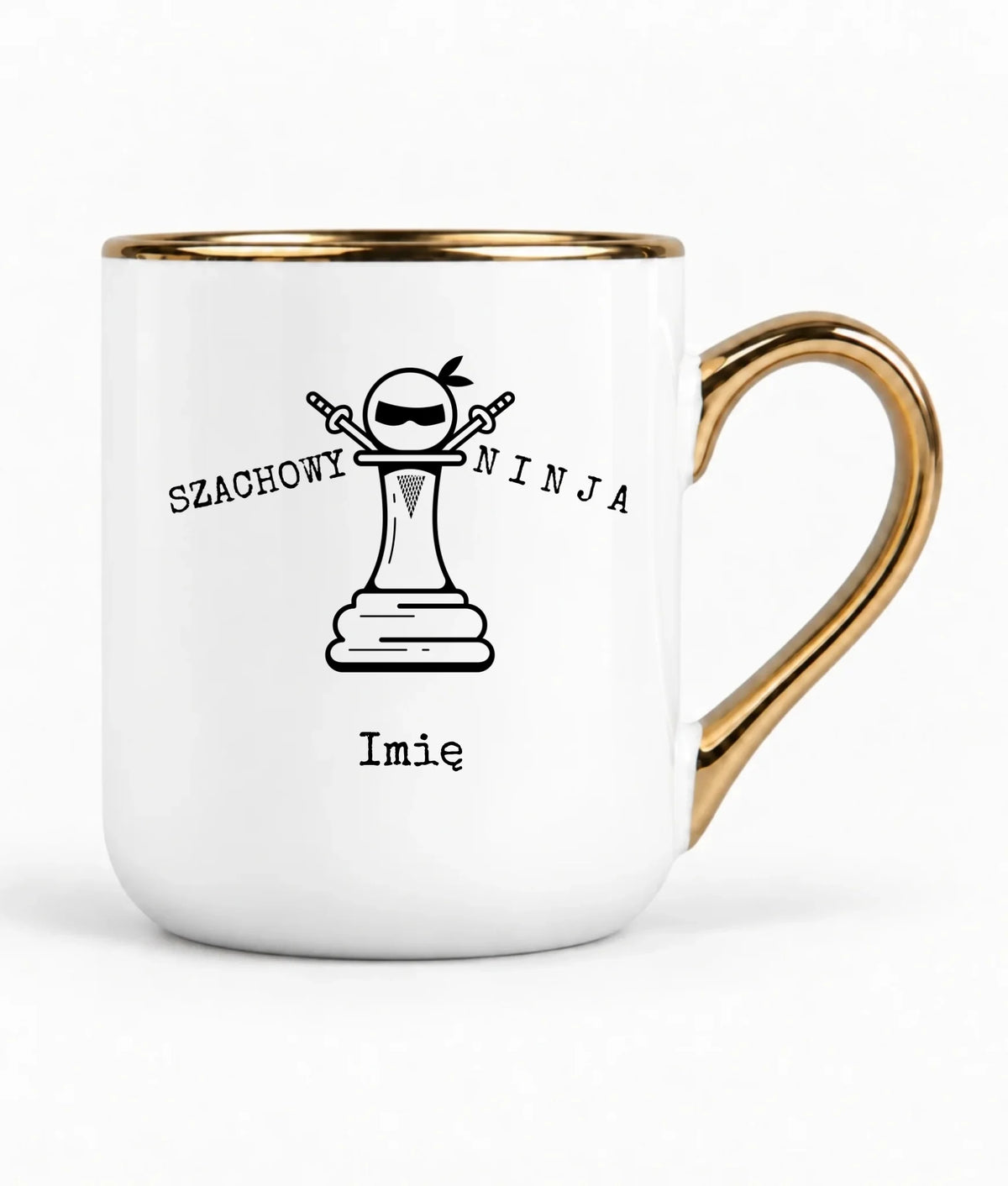Kubek elegant dla szachisty - Szachowy ninja - personalizowany HSZ01