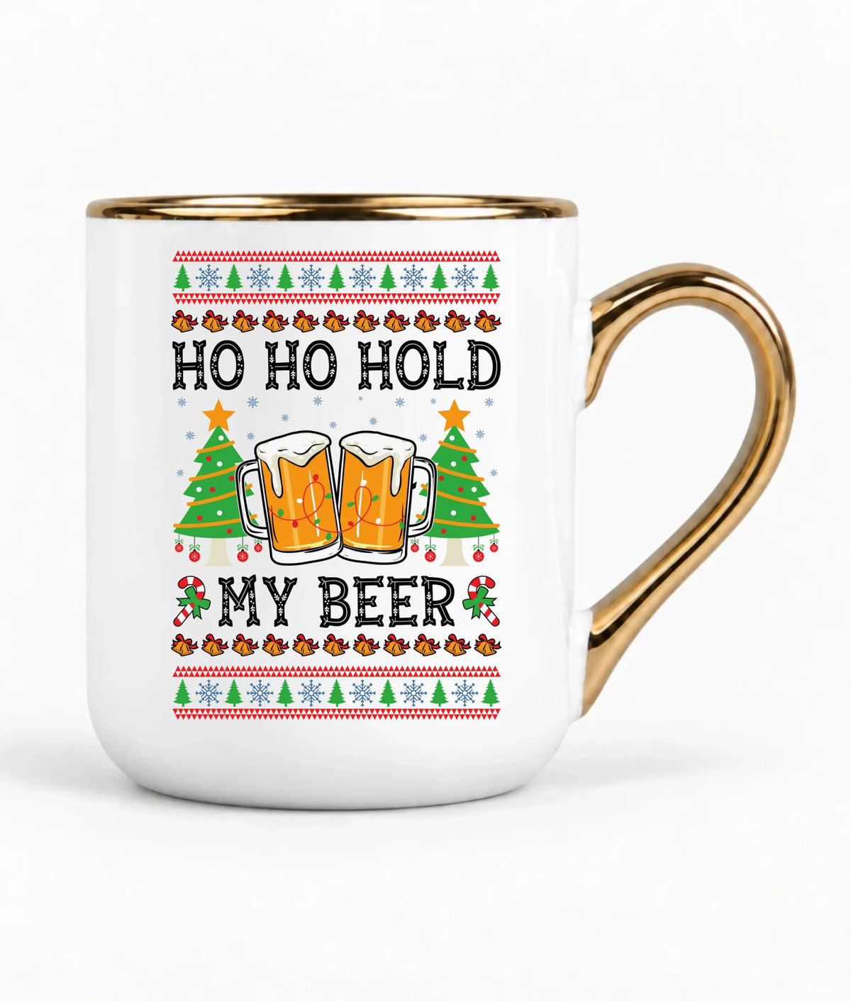 Kubek elegant świąteczny - Ho ho hold my beer BN131