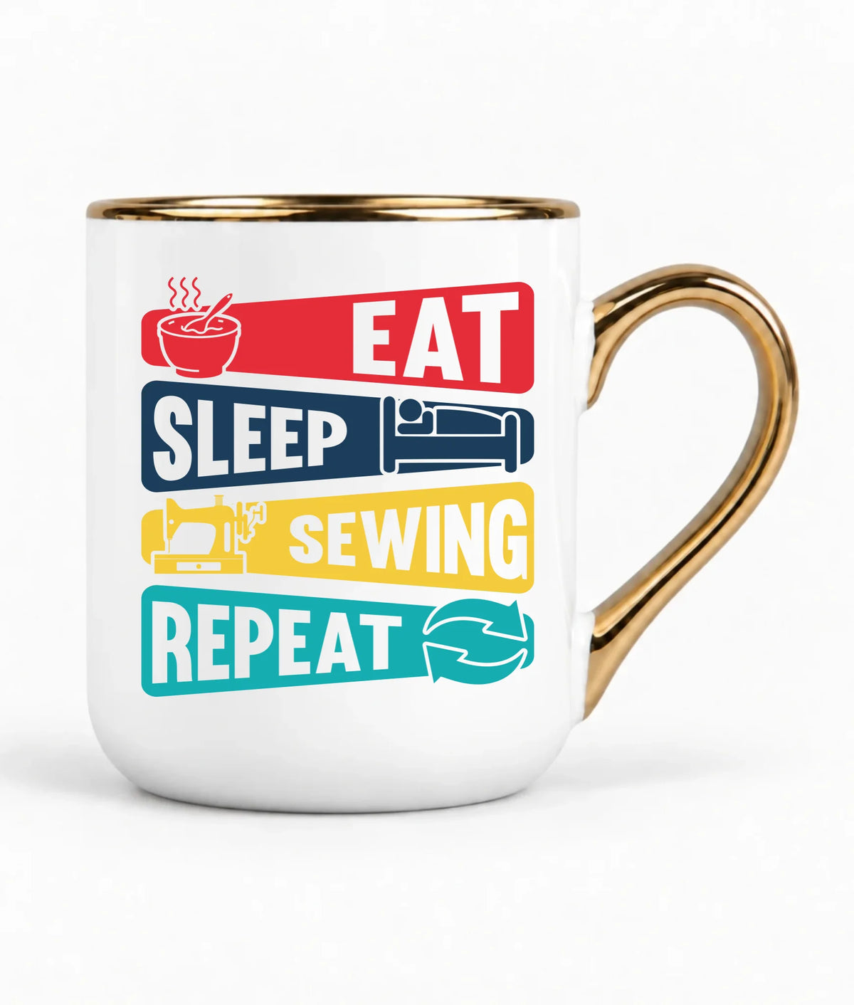 Kubek elegant szyciowy dla krawcowej - Eat sleep sewing repeat HS21