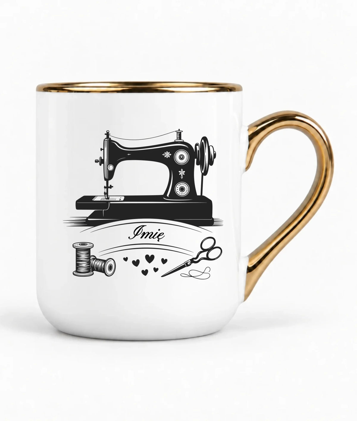 Kubek elegant szyciowy dla krawcowej - Maszyna vintage- personalizowany HS34
