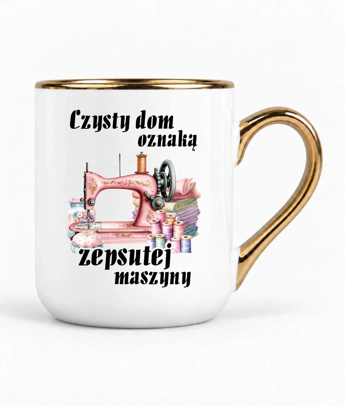 Kubek elegant szyciowy dla krawcowej - Czysty dom oznaką zepsutej maszyny HS15