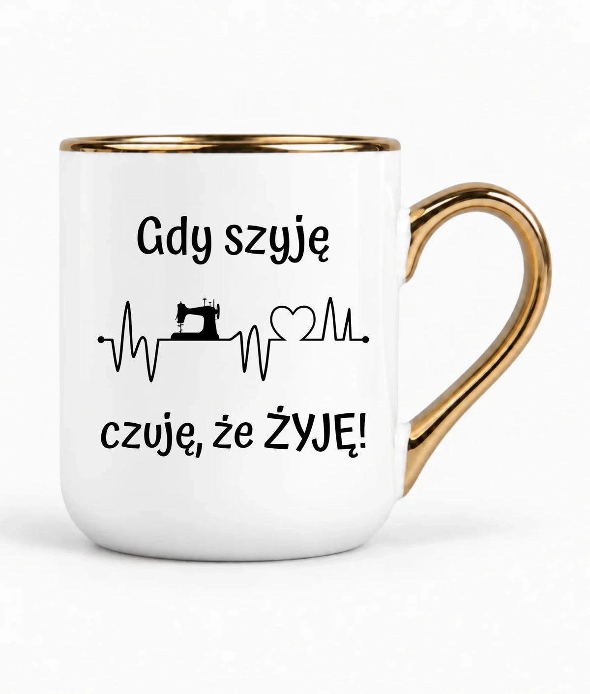 Kubek elegant szyciowy dla krawcowej - Gdy szyję czuję, że żyję HS12
