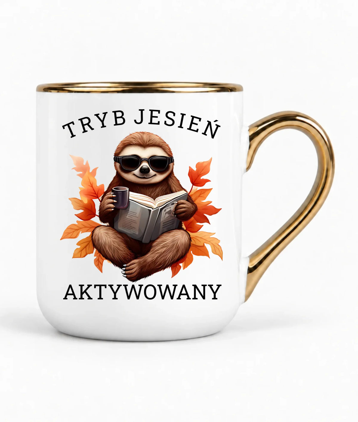 Kubek elegant jesienny - Leniwiec - Tryb jesień aktywowany JS23