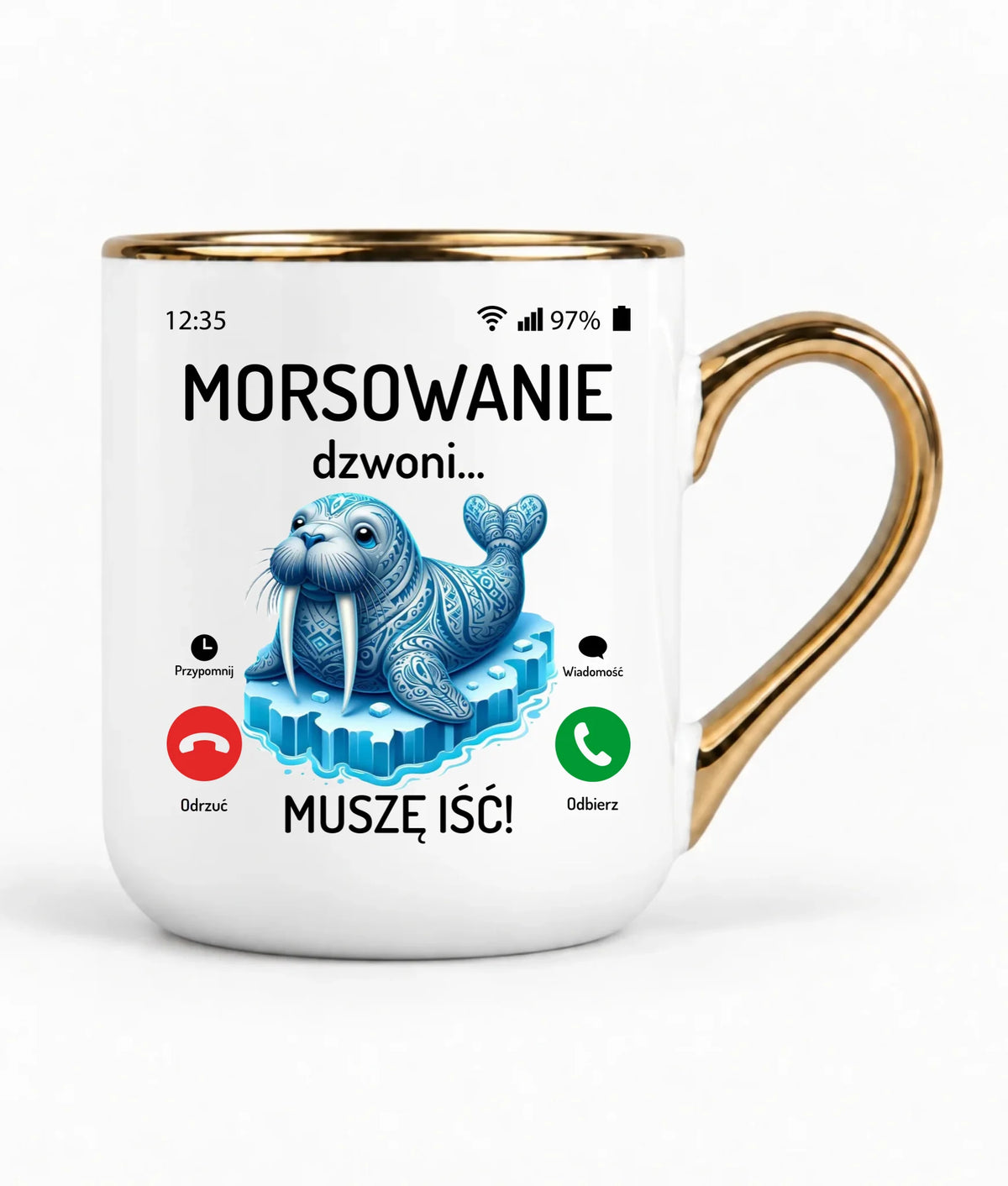 Kubek elegant - prezent dla morsa - Morsowanie dzwoni muszę iść - Mors HM04