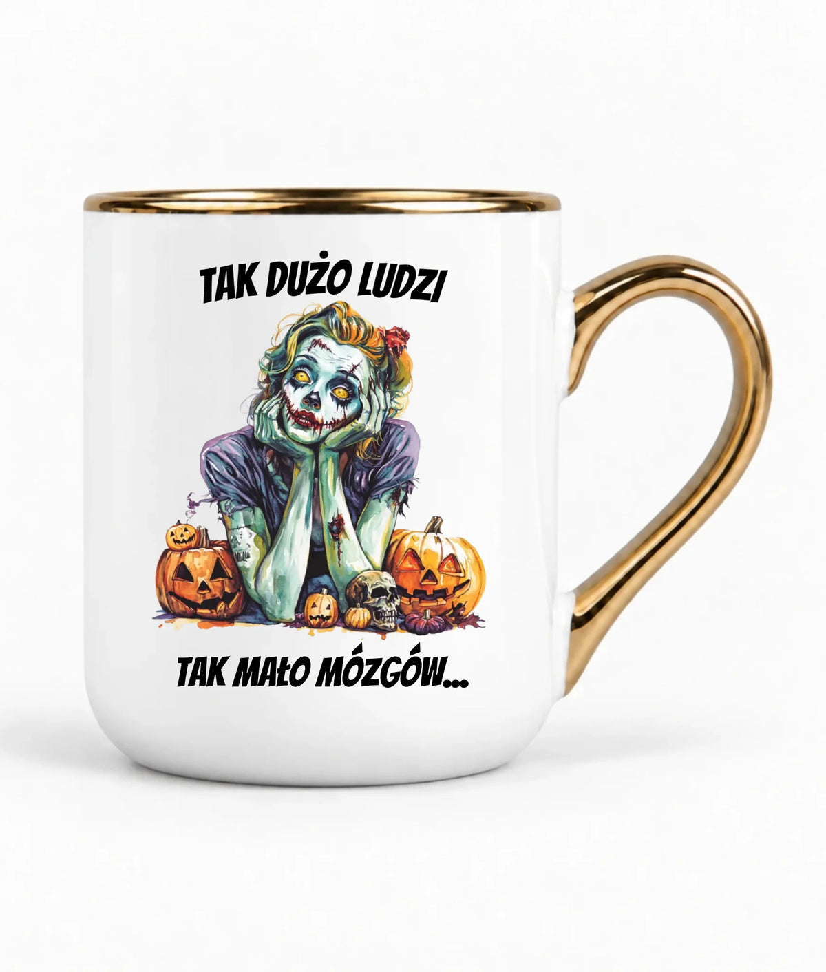 Kubek elegant na Halloween - Zombie - Tak mało mózgów HL31