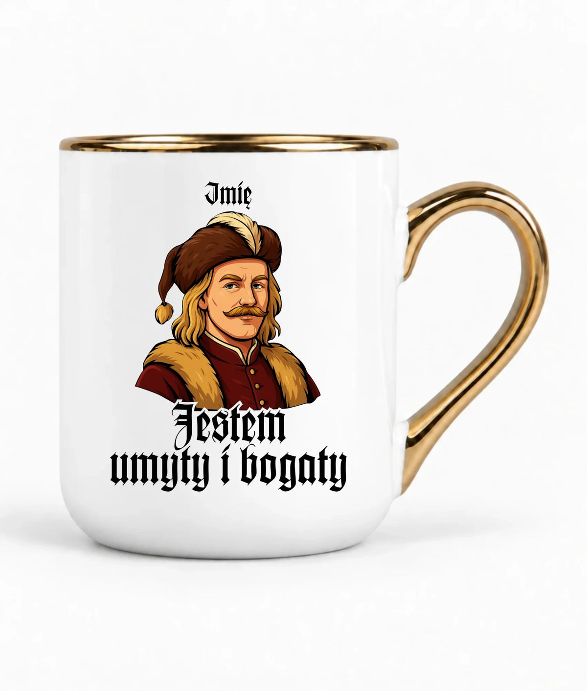 Kubek elegant - Jestem umyty i bogaty - dla fanów serialu 1670 - personalizowany H60