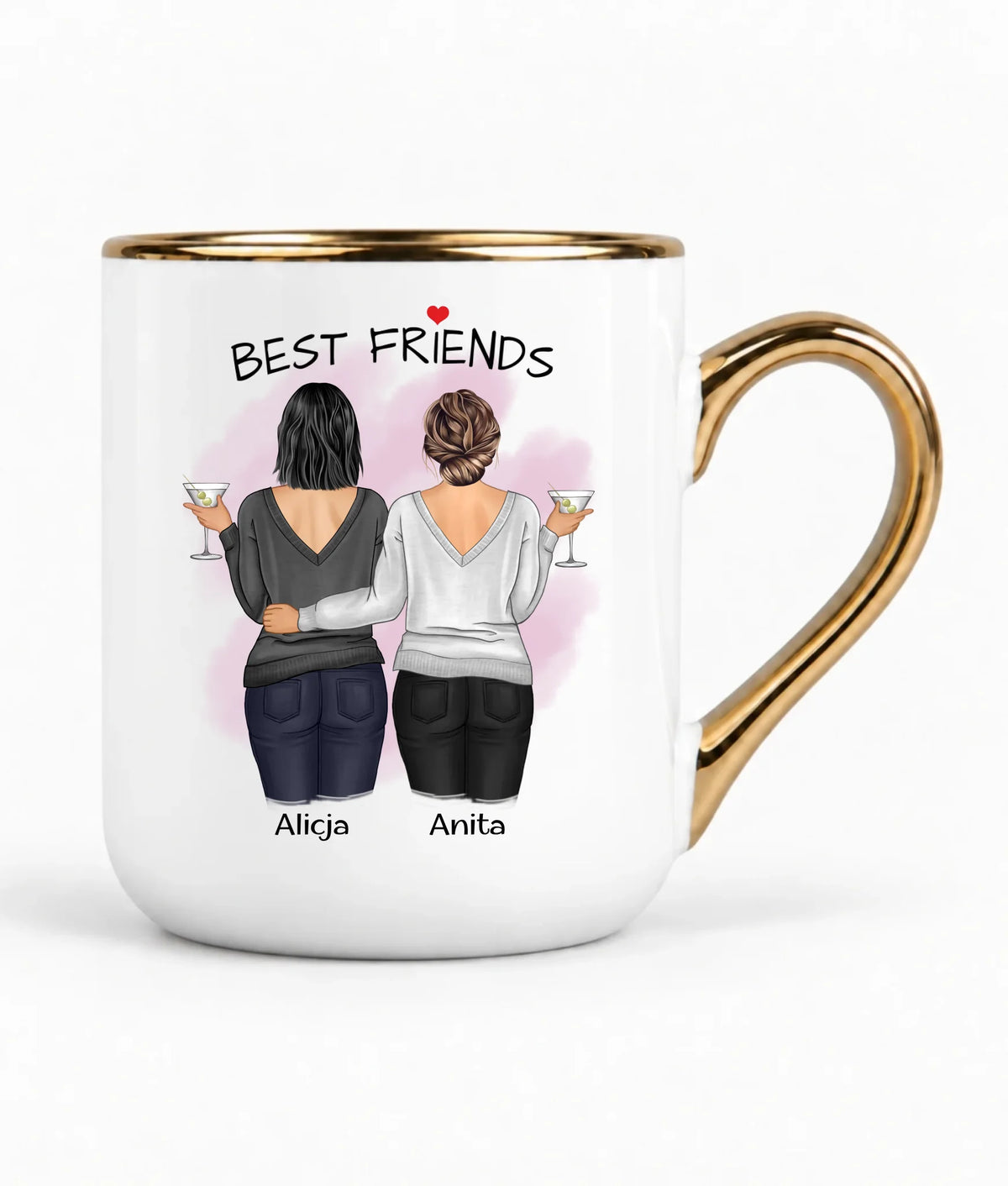 Kubek elegant - prezent dla przyjaciółki - Best Friends - personalizowane postacie 2-4 osoby PR03