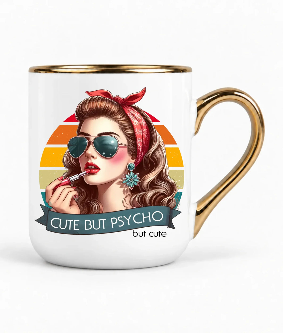 Kubek elegant – Cute but psycho - w stylu retro DZ09