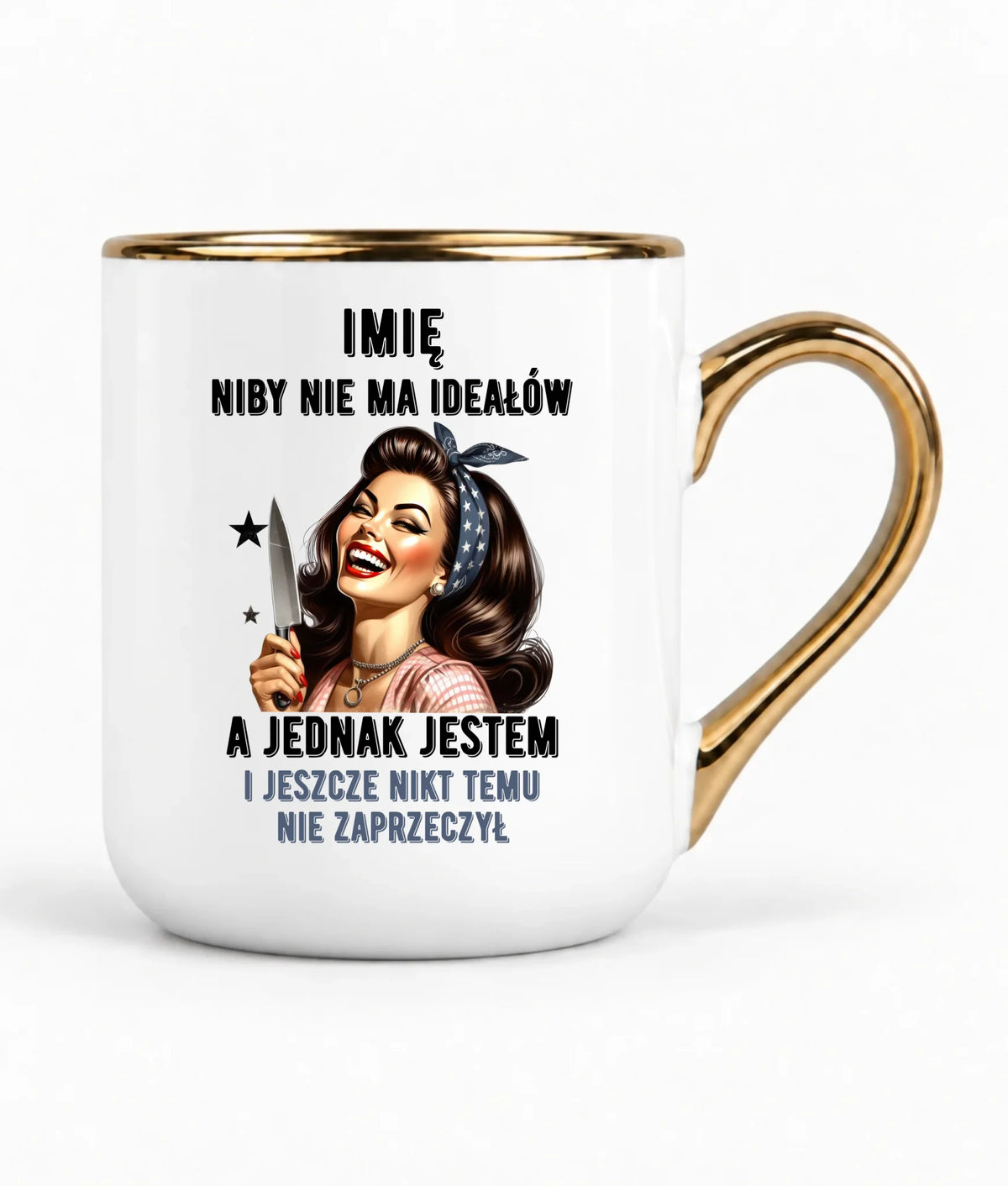 Kubek elegant dla niej - Niby nie ma ideałów - personalizowany DZ01