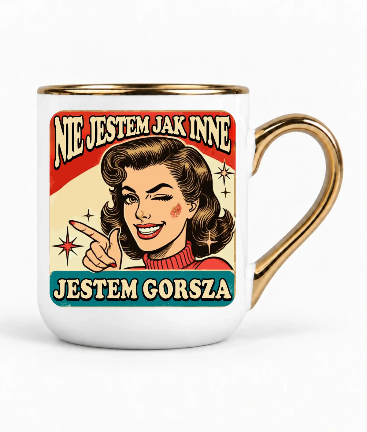Kubek elegant - Nie jestem jak inne, jestem gorsza - w stylu retro DZ07