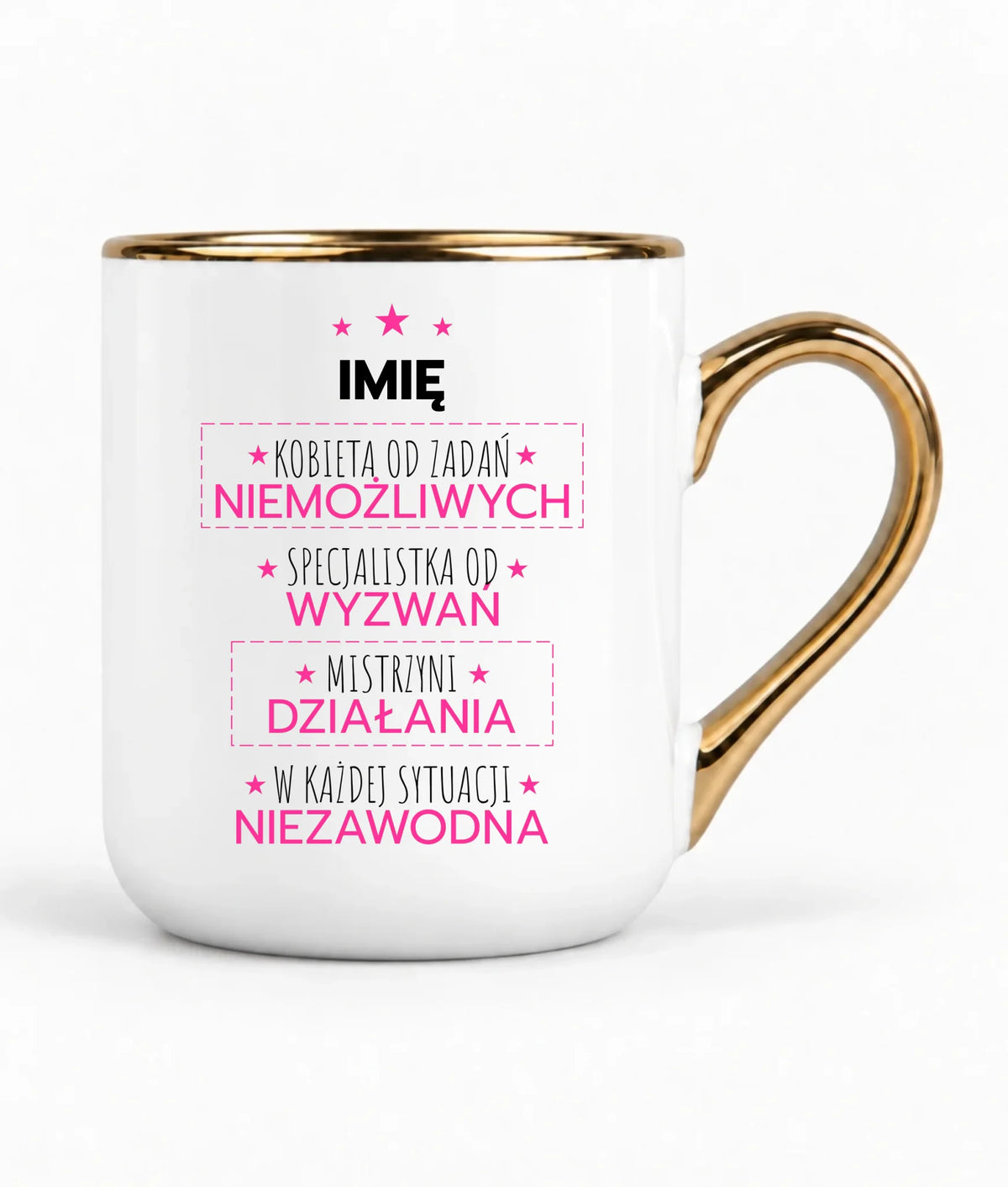 Kubek elegant - Kobieta od zadań niemożliwych - personalizowany DZ19
