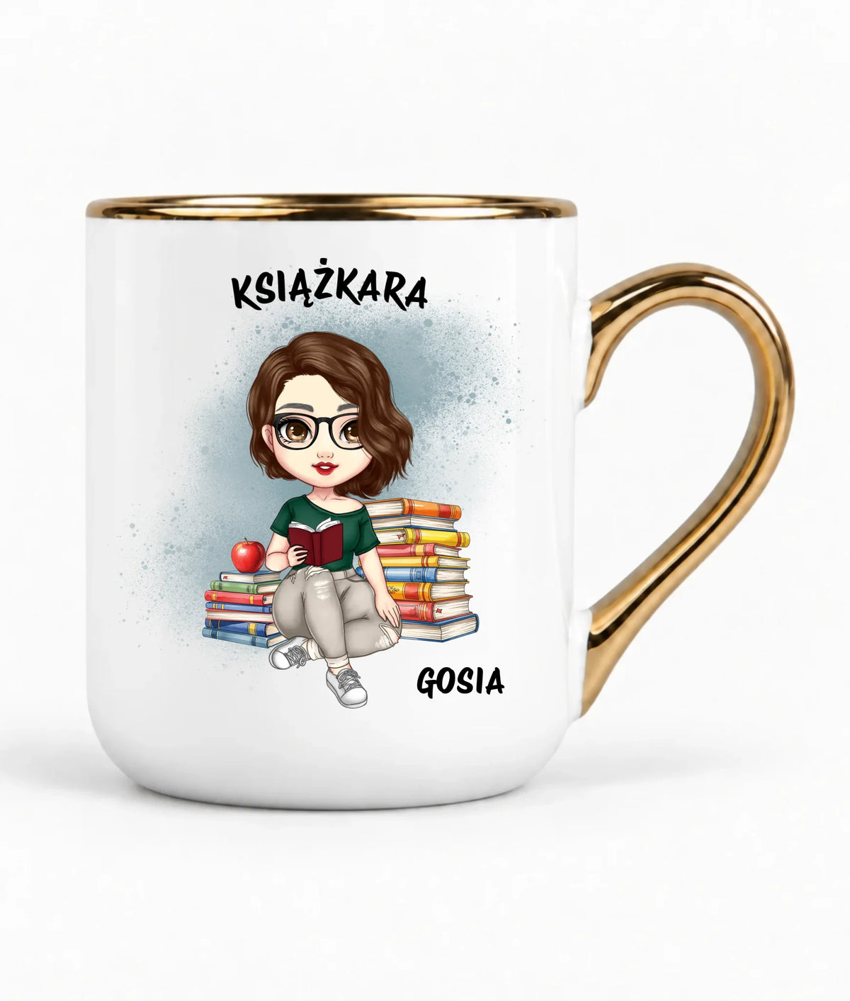 Kubek elegant - Książkara - Prezent dla miłośniczki czytania książek - personalizowany DZ03