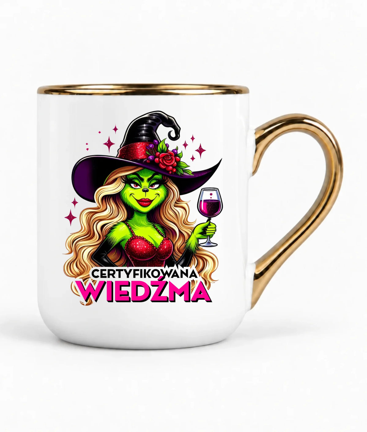 Kubek elegant - Certyfikowana wiedźma - śmieszny HL13