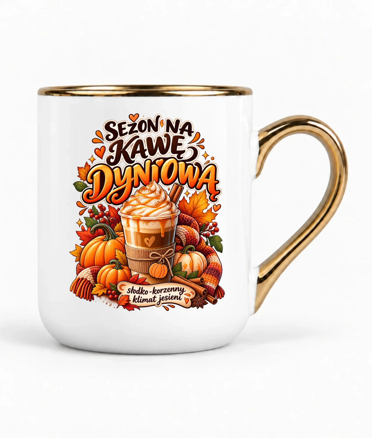 Kubek elegant jesienny - Sezon na kawę dyniową