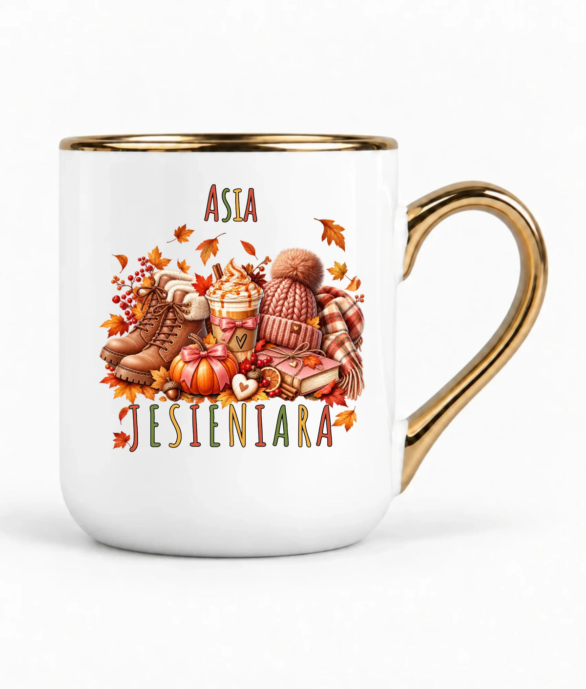 Kubek elegant jesienny z imieniem - Jesieniara